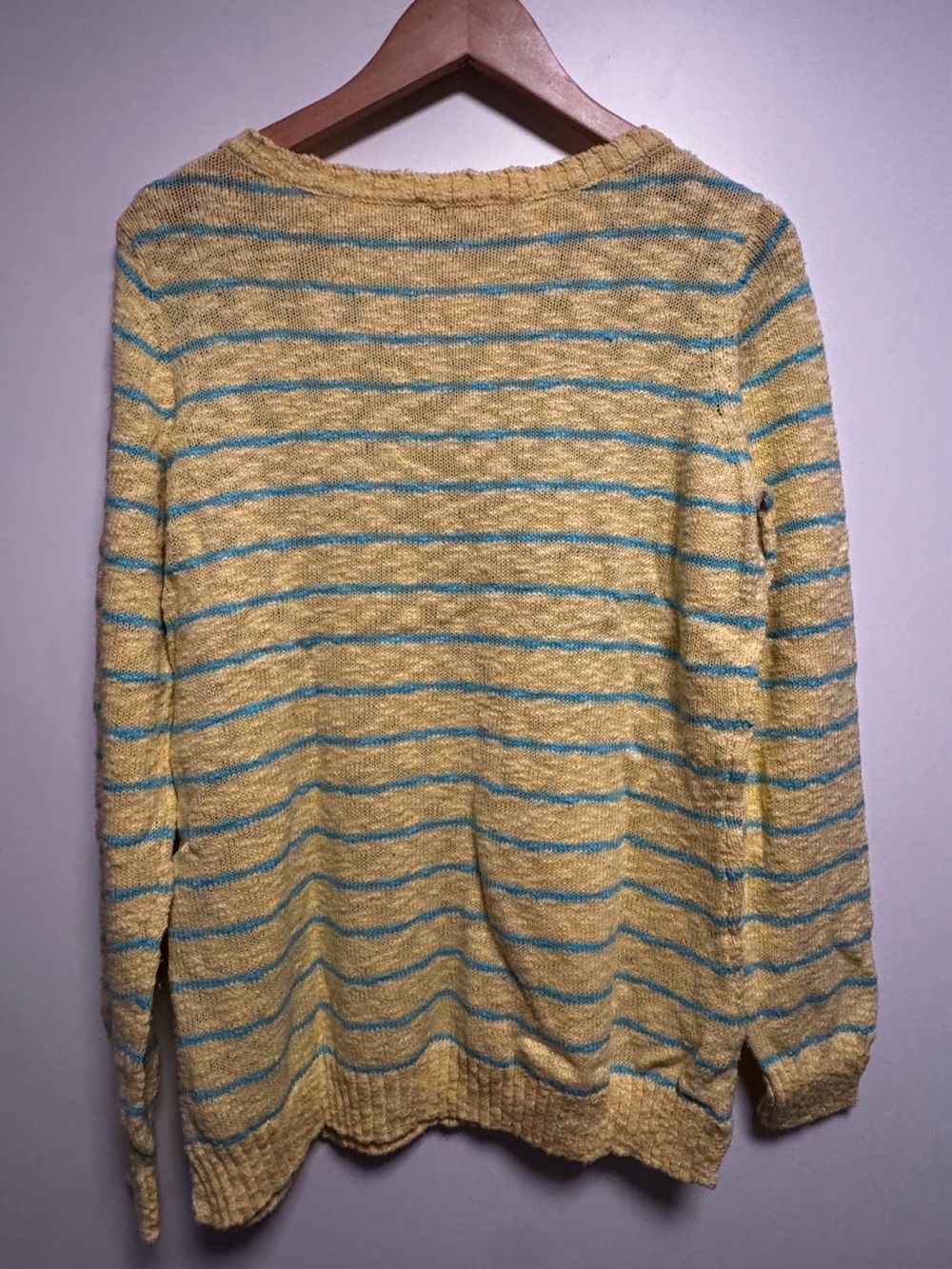 Belle by Kim Gravel, Yacht Striped Slub Sweater Anchor Lemon, Size S A721080 - Picture 3 of 4